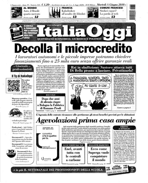 Italia oggi : quotidiano di economia finanza e politica